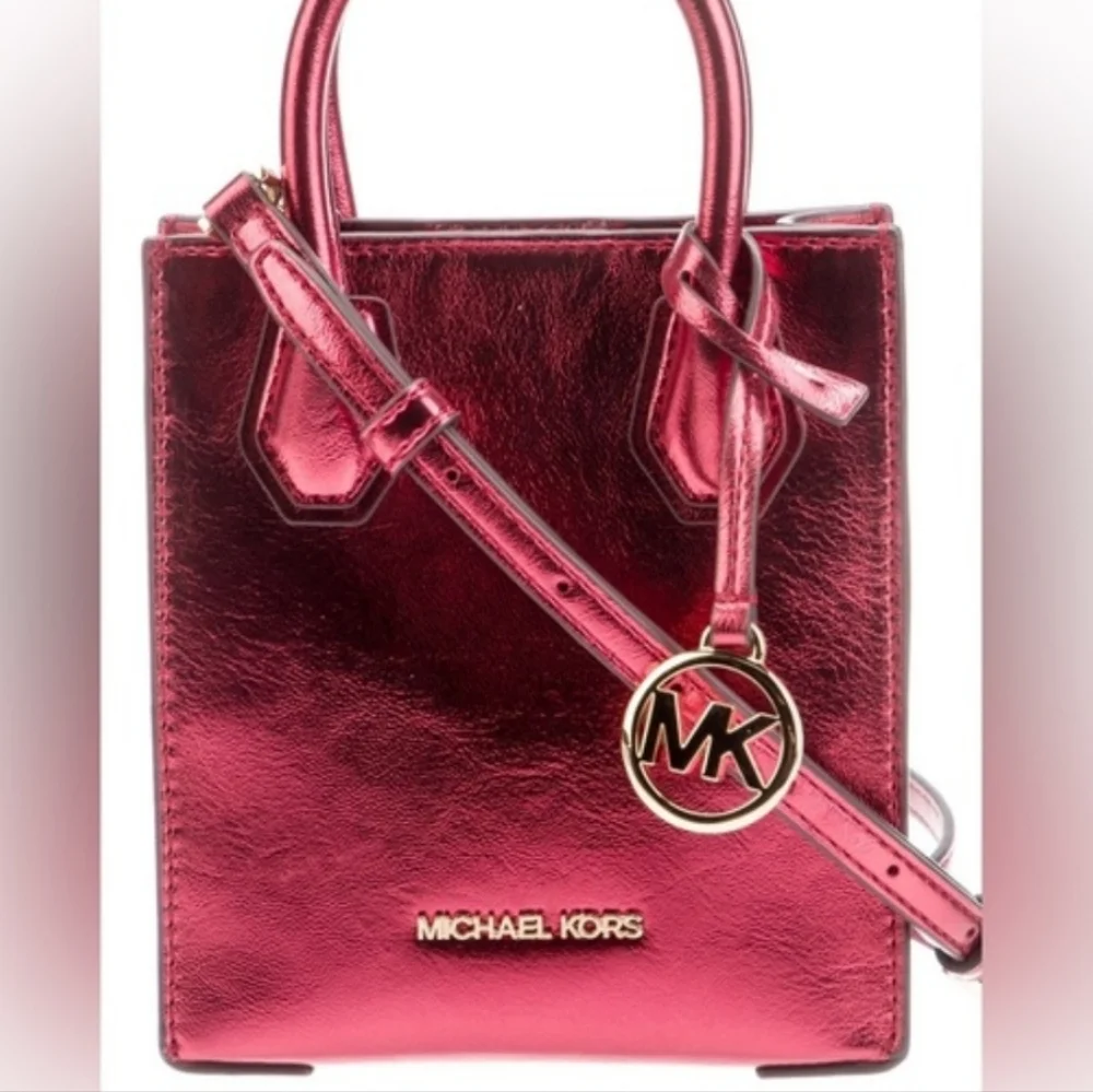 Michael Kors Metallic Red Mini Tote Crossbody NwT